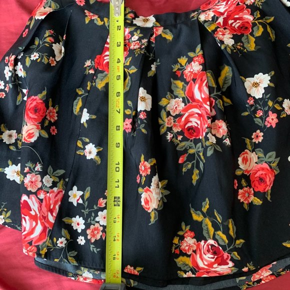 Dark Floral Skater Skirt - Picture 6 of 6